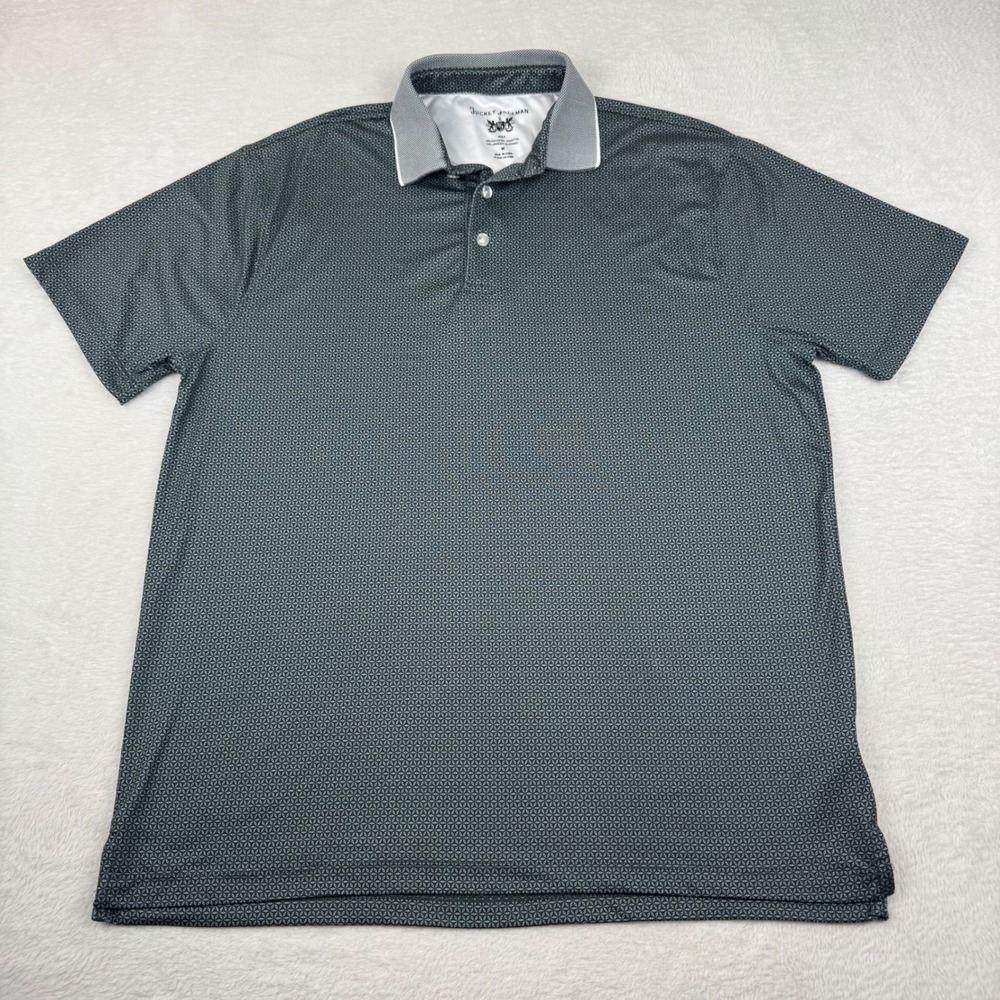 Hickey Freeman Golf Polo Mens Size Medium Black White Geometric